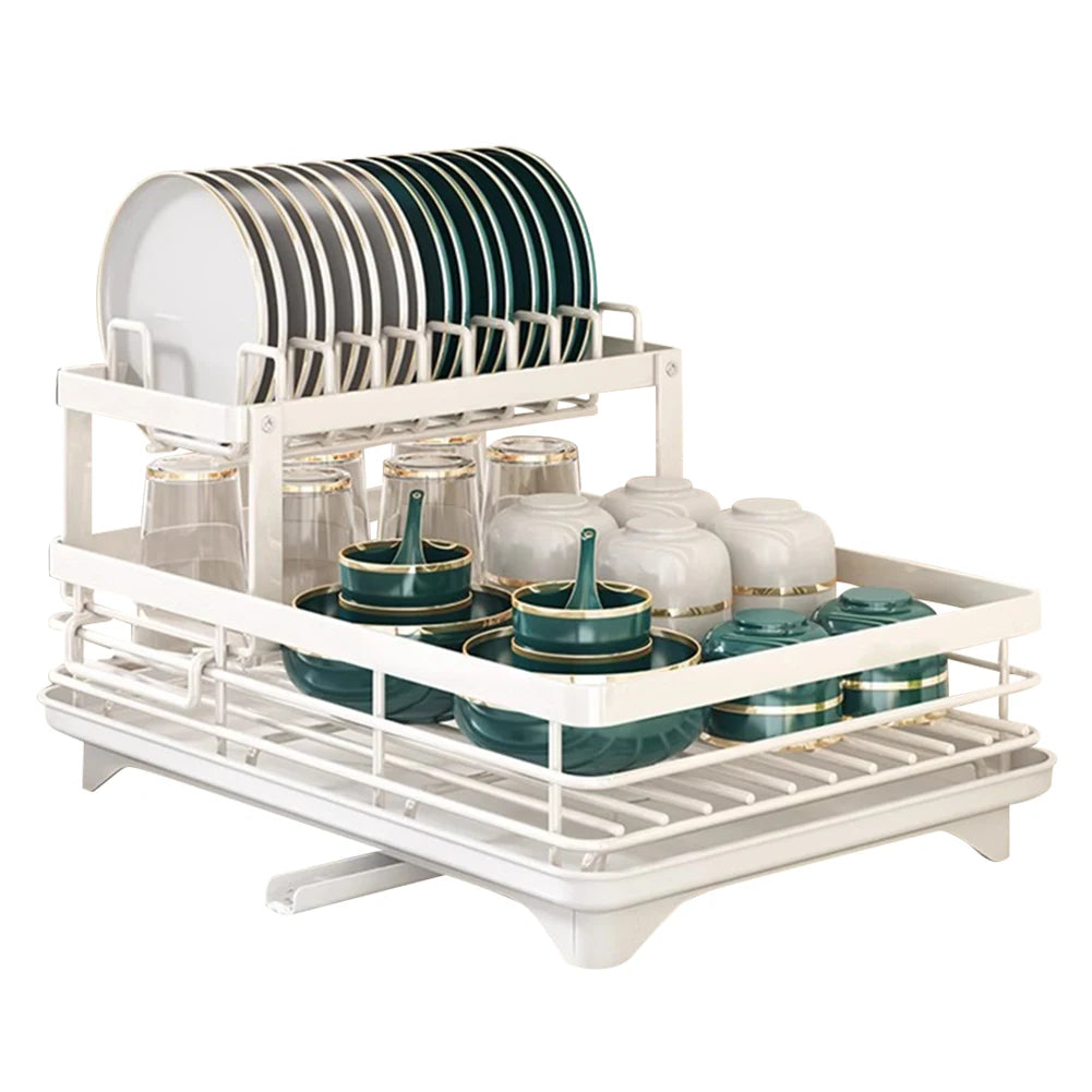 Dish Bowl Drainer Dish Drying Rack Adjustable Plates