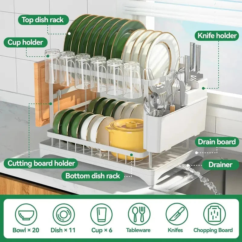 Dish Drying Rack Tier Dish Racks Counter Large