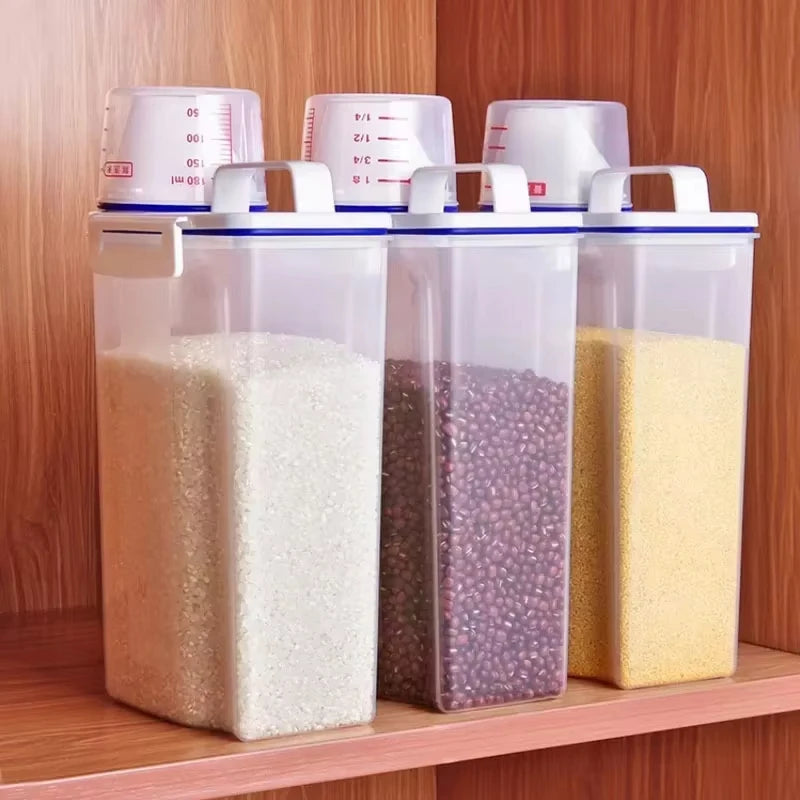 Sales 1pc Rice Grains Food Storage Canister Measuring