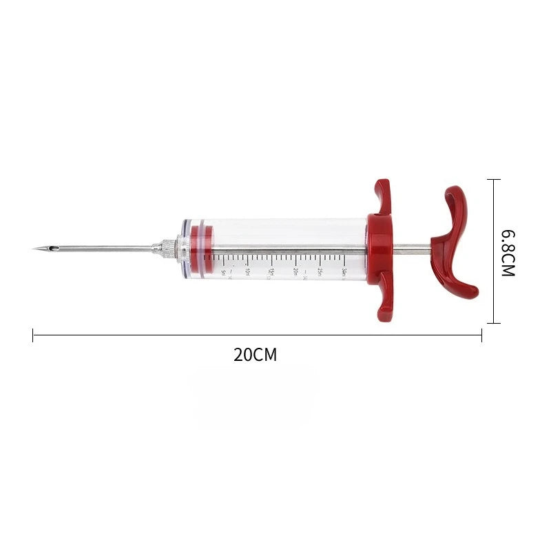 Meat Injector Syringe Stainless Steel Needles Bbq Grill