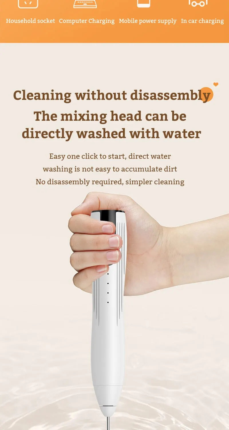 Mini Electric Milk Foamer Blender Wireless Coffee Whisk