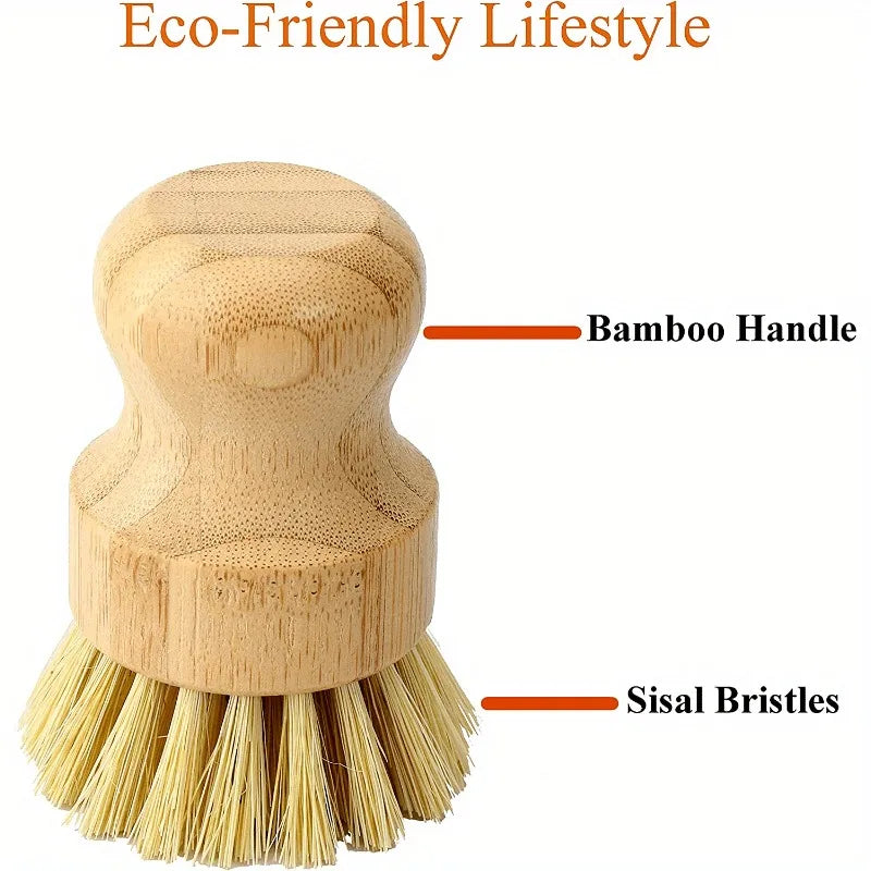 Bamboo Dish Scrub Brush Soap Dish Wooden Dish