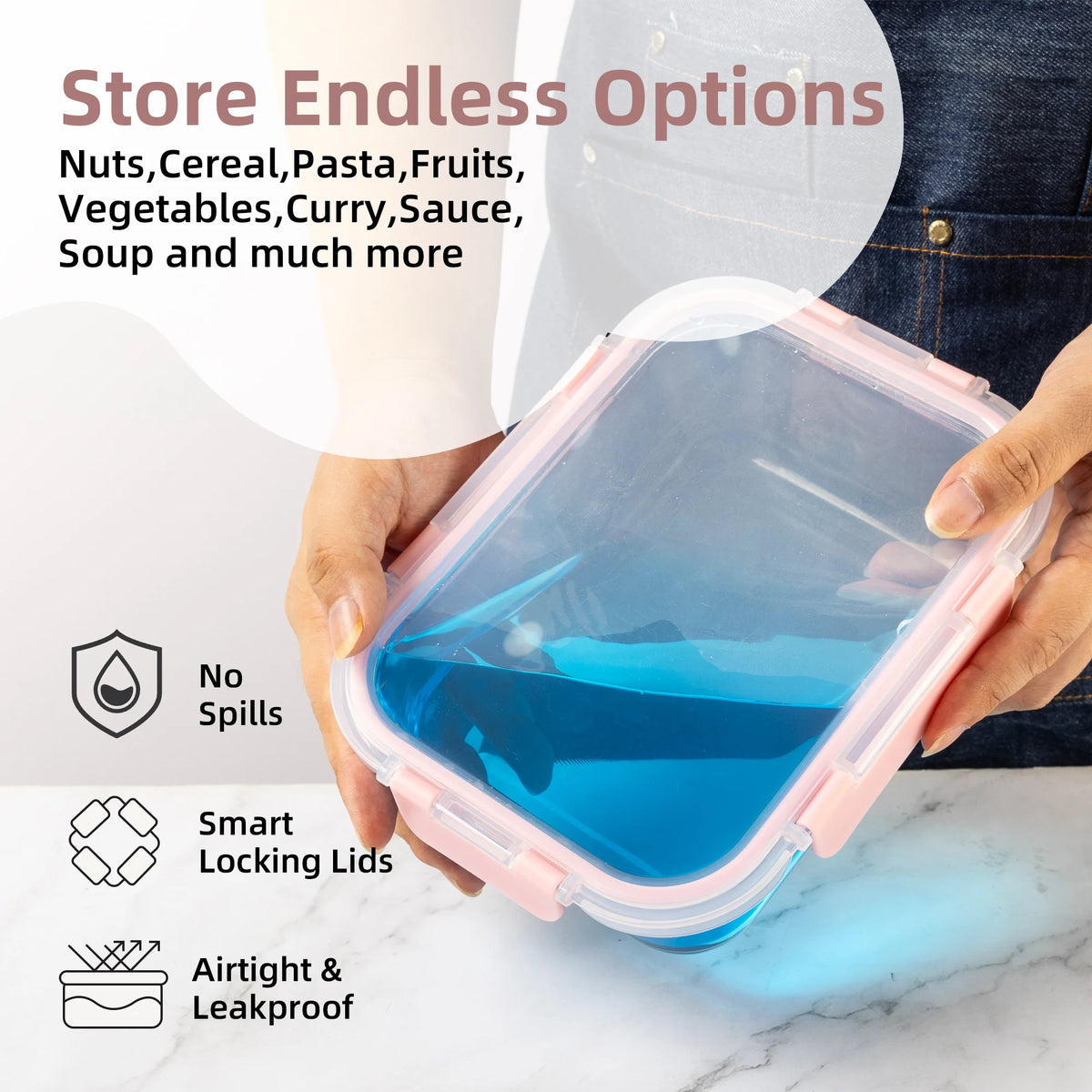 16-Piece Glass Food Storage Containers Leakproof Airtight