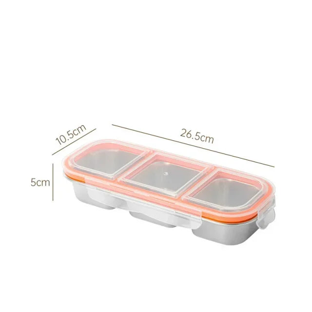 304 Stainless Steel Bento Box Lid Compartments Divides