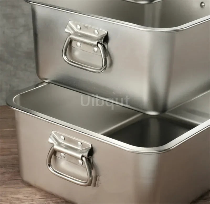 304 Stainless Steel Plate Metal Tray Handle Square