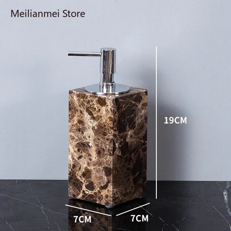 Dark Natural Marble Bathroom Brown Luxury Toothbrush Holder