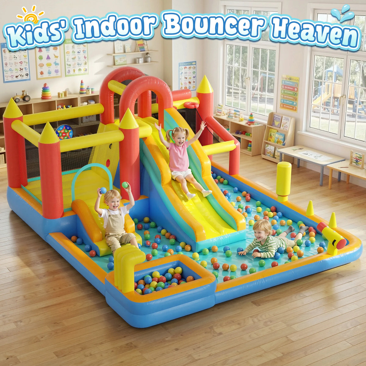 Jump Slide Inflatable Bouncer Kids Heavy Duty Blower