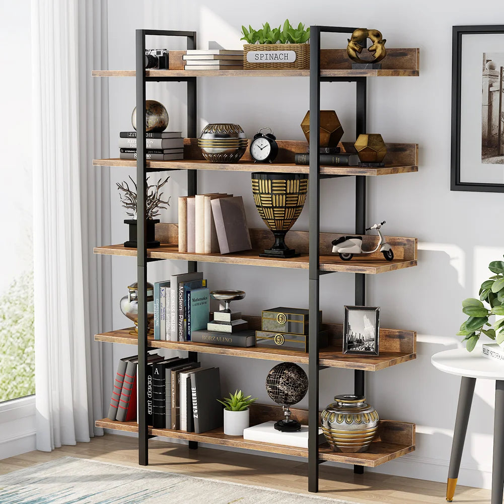 Tribesigns Bookshelf Storage Rack Standing Shelf Tier Industrial