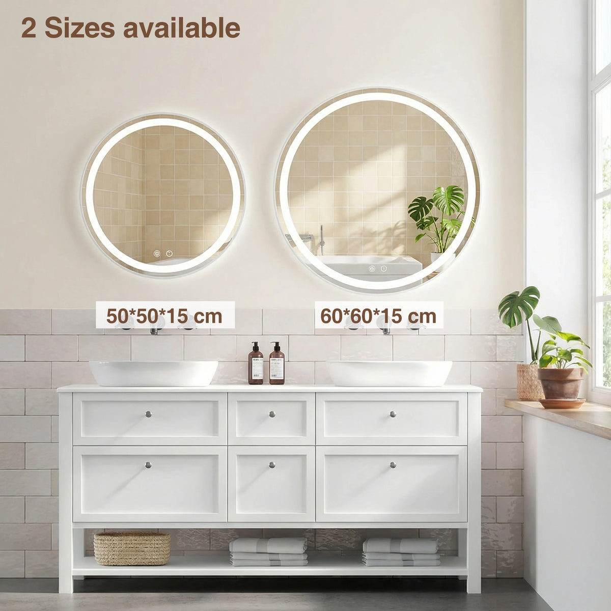 Smart Light Led Bathroom Cabinet Storage Wall Mounted