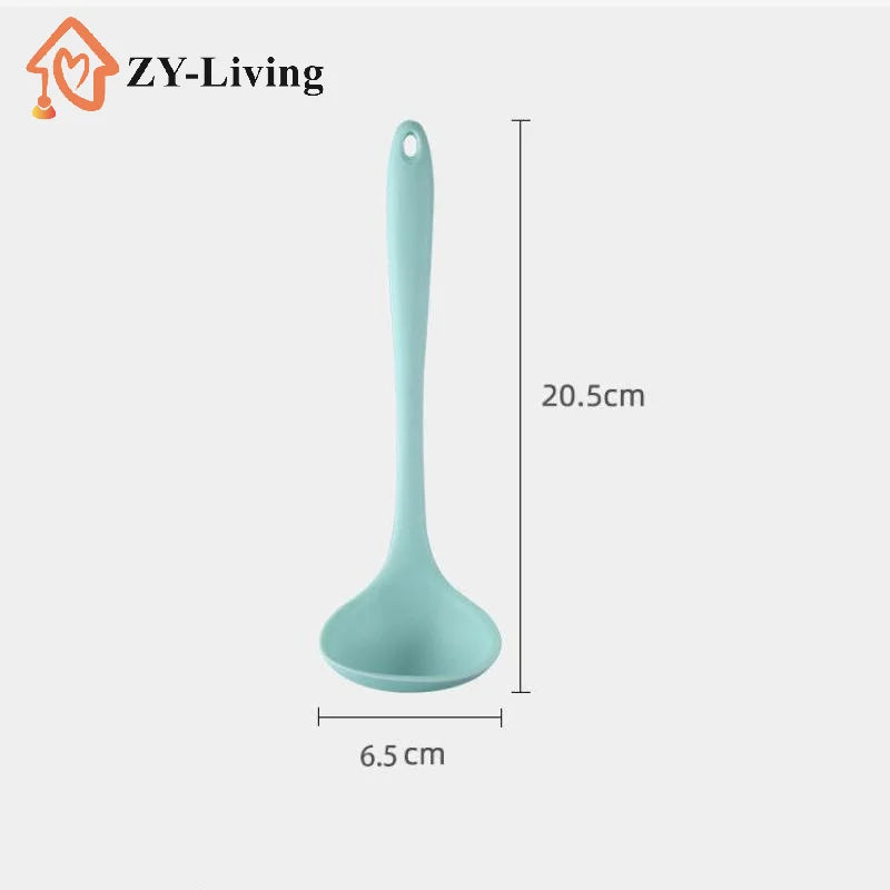 Long Handle Silicone Soup Spoon Large Ramen Noodles