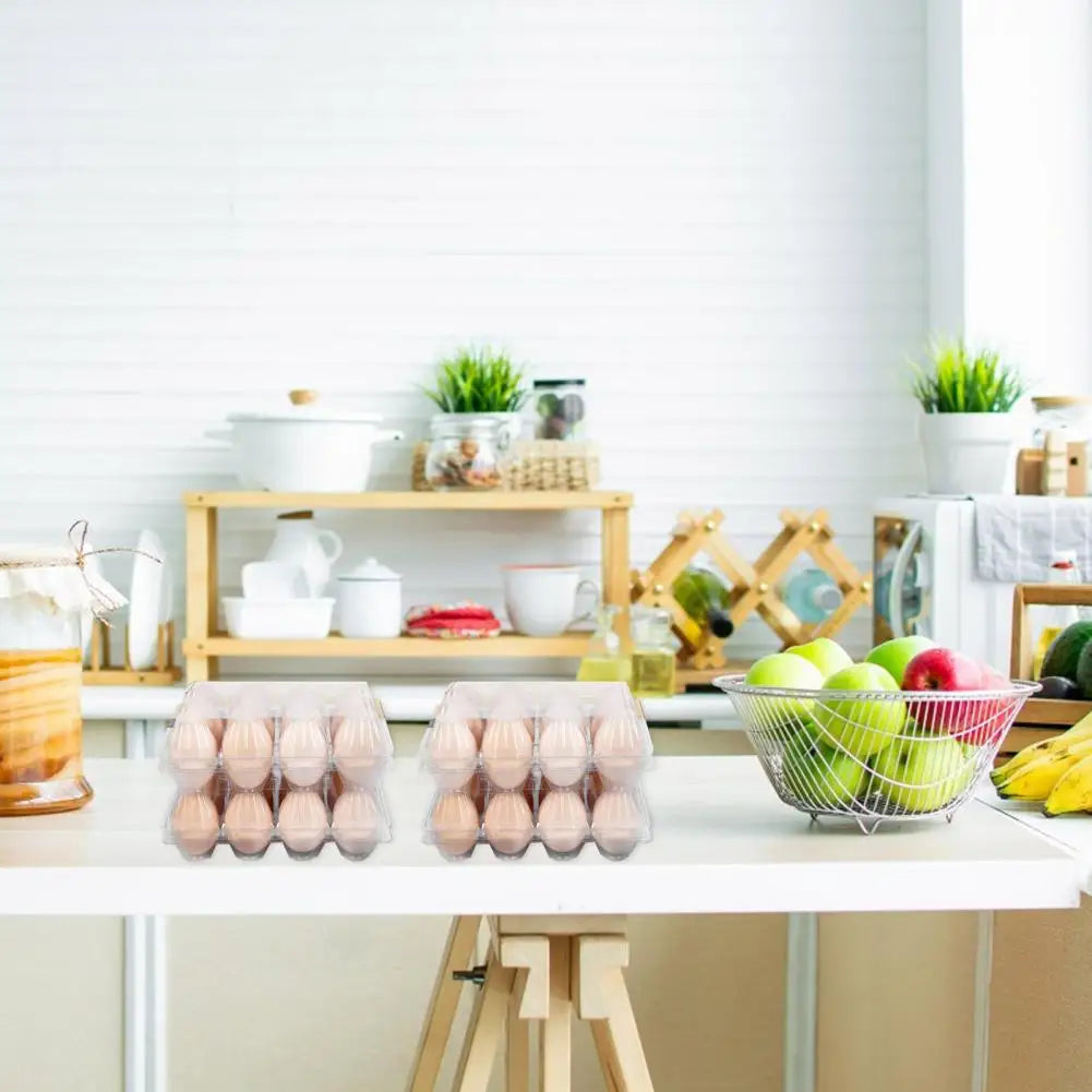 50pcs Egg Holder Plastic Cartons 12 Count Reusable