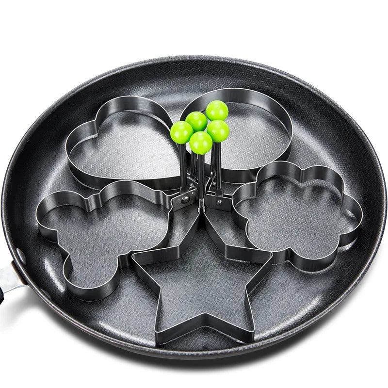 5pcs Stainless Steel Fried Egg Mold Heart Pancake