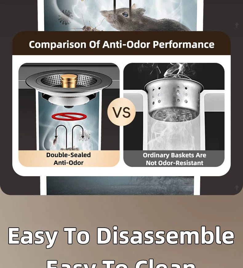 Universal Sink Strainer Stainless Steel Pop-Up Drain Plug