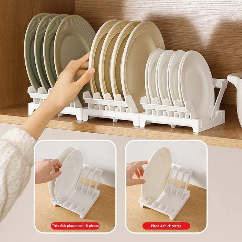 Dish Organizer Rack Upright Draining Cabinet Plate Organizer
