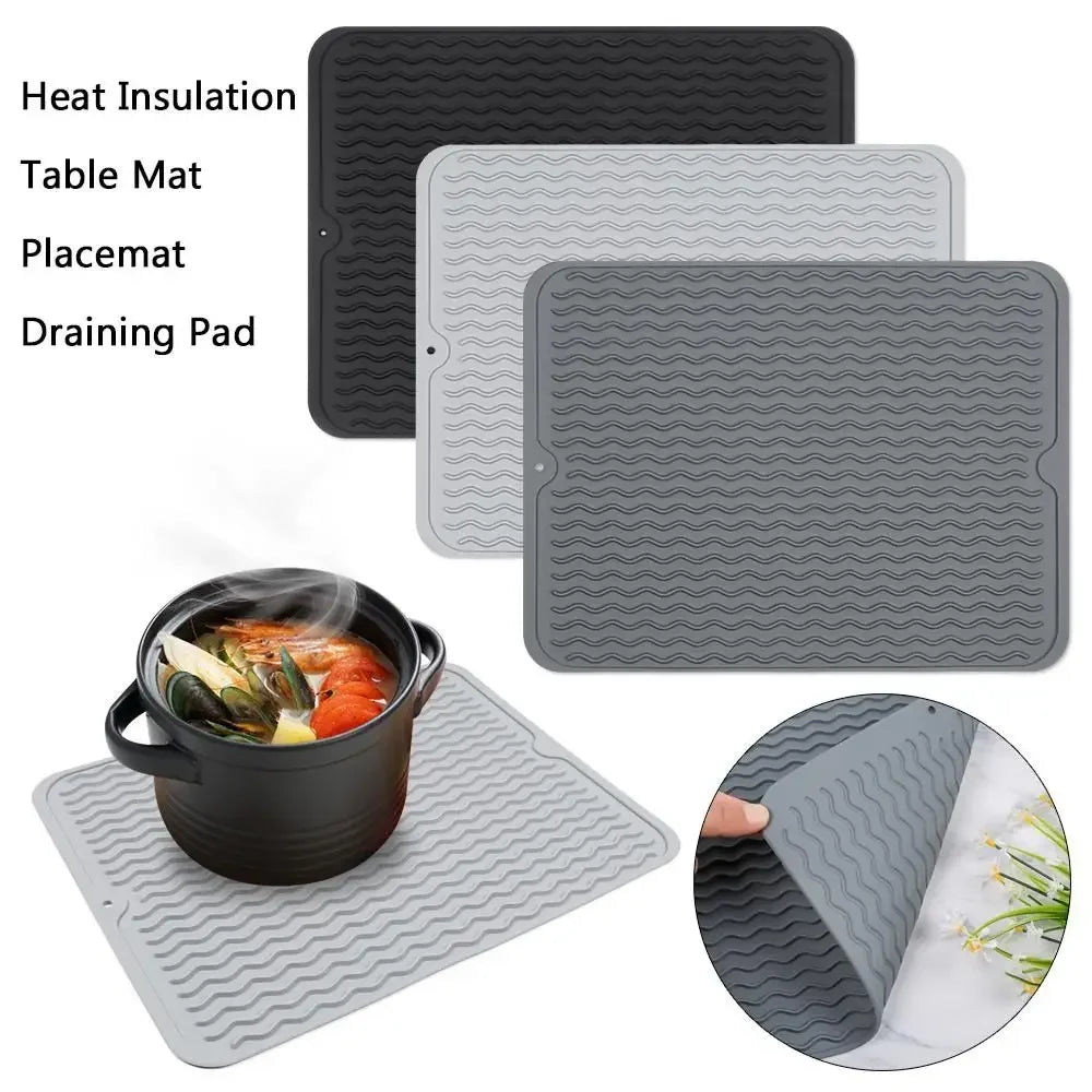 1pcs Wave Draining Pad Silicone Drying Mat Non-Slip