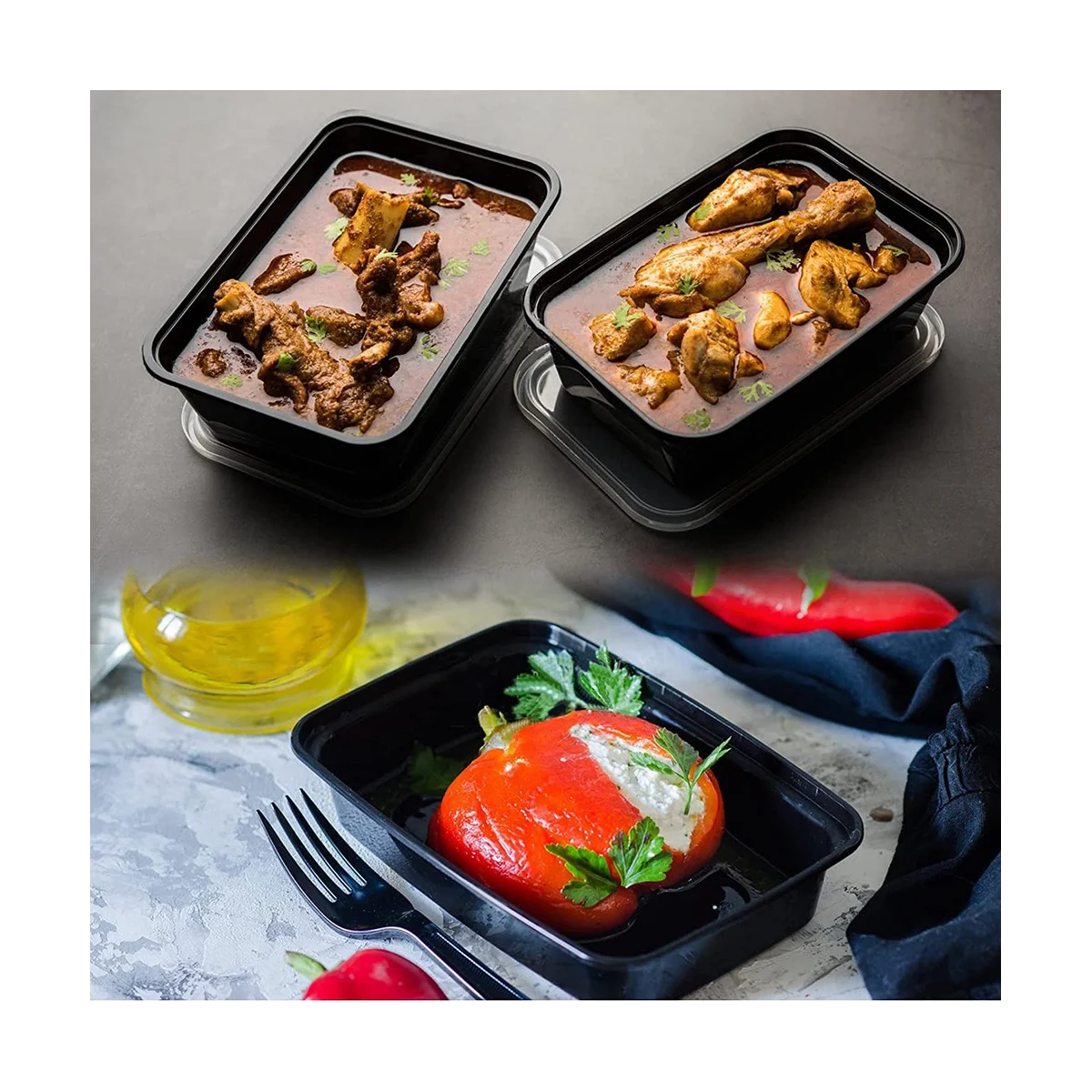 50-Pack Meal Prep Containers Reusable To-Go Food Containers