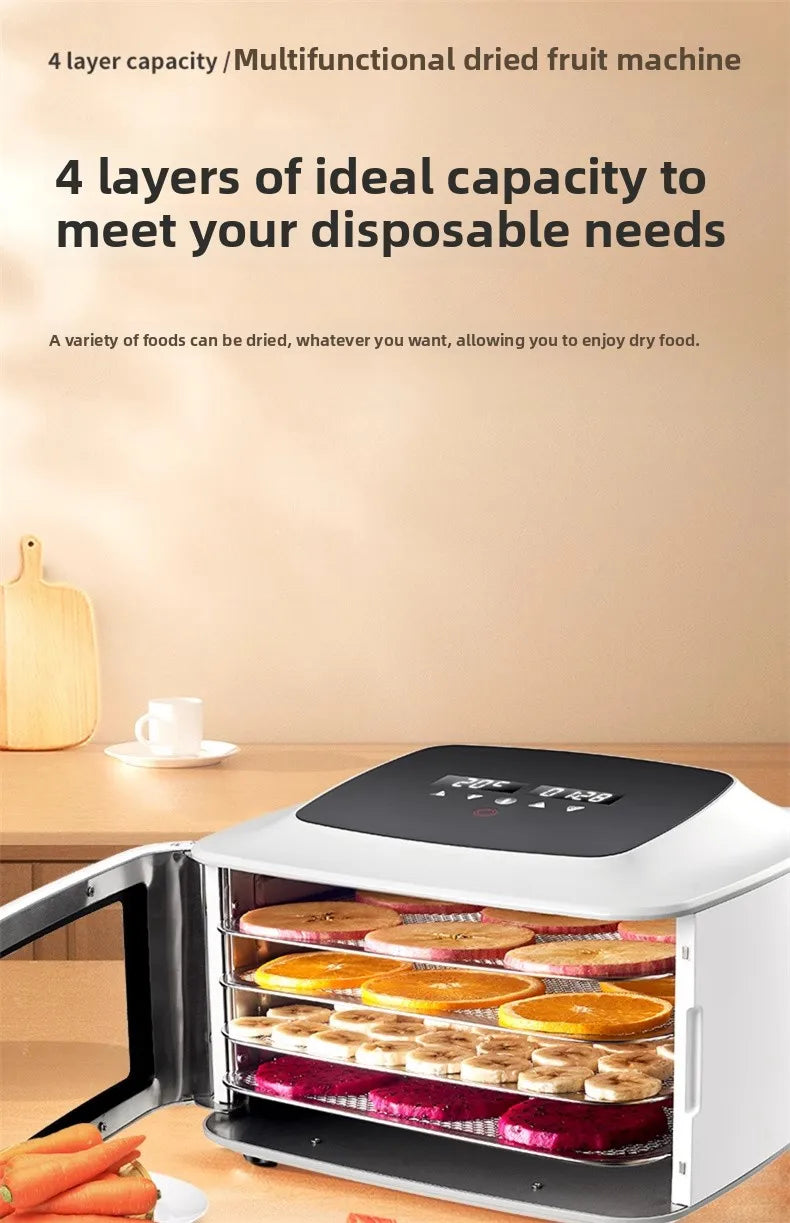 4-Layer Food Dehydrator Machine 400w Stainless Steel Drying