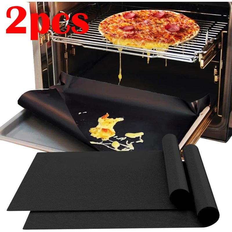2pcs Large Non Stick Oven Liner Reusable Protector