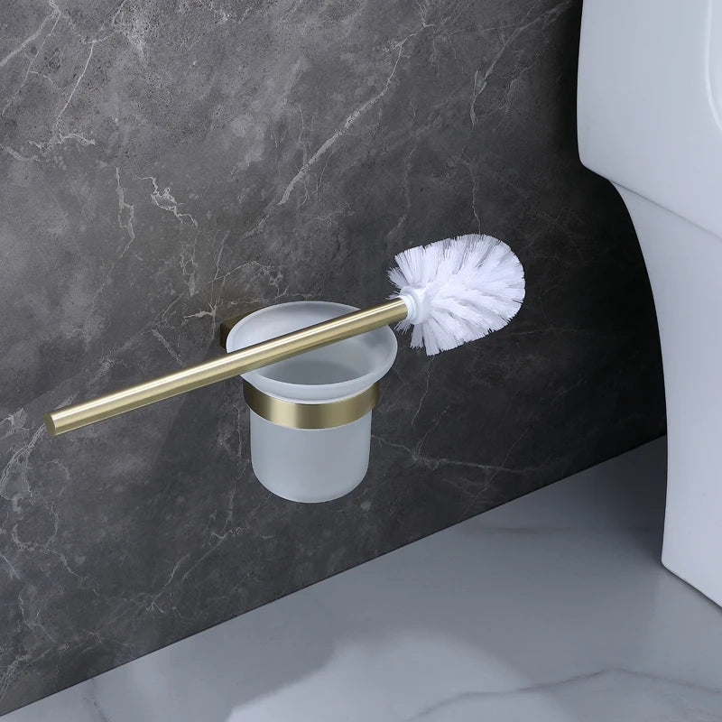 Brushed Gold Towel Ring Holder Bar Rack Brush/Paper