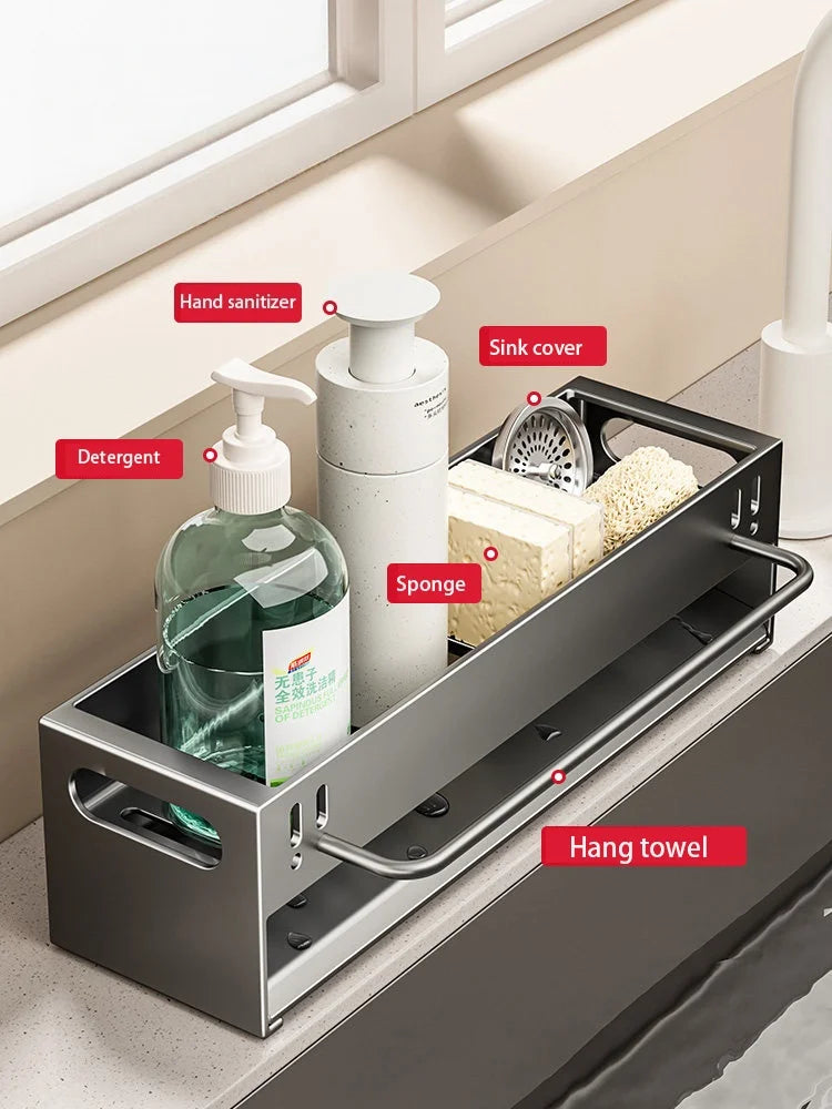 Extra Large Carbon Steel Sink Caddy Sponge Holder