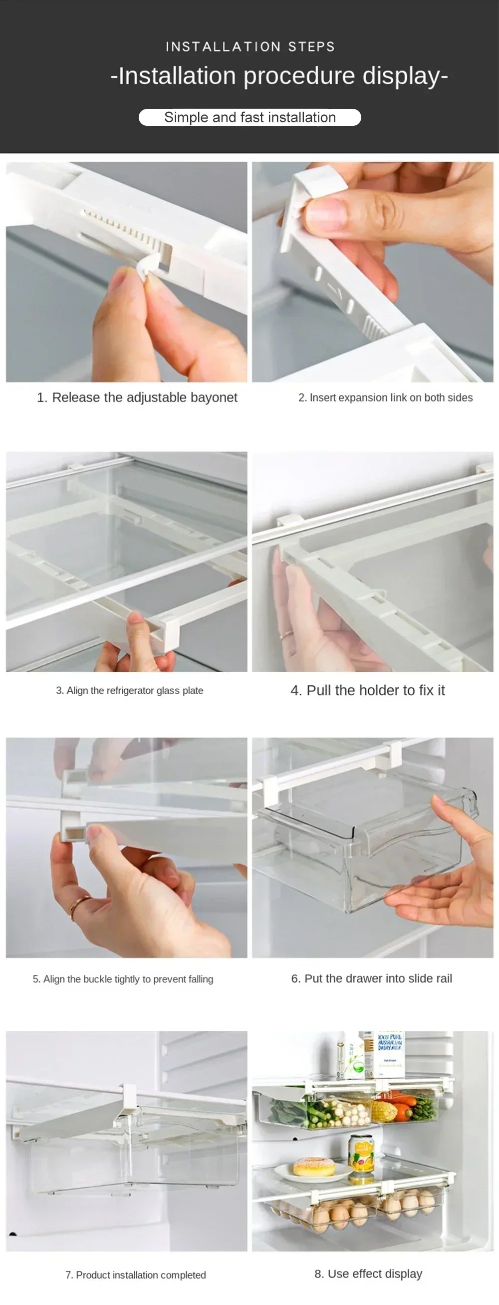 Transparent Fridge Organizer Fruit Egg Refrigerator Storage Box