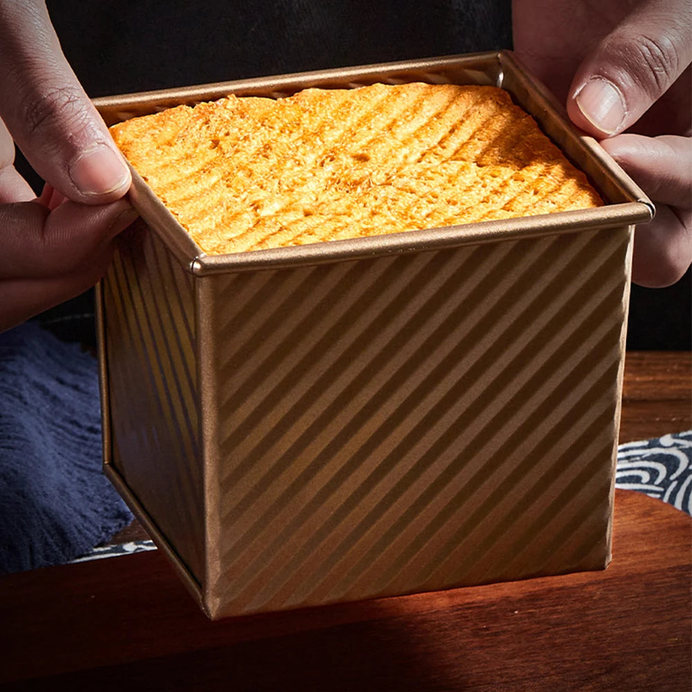 Square Baked Toast Box Loaf Pan Non-Stick Baking