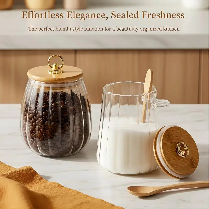 Airtight Food Containers Storage Pots Glass Jar Lid