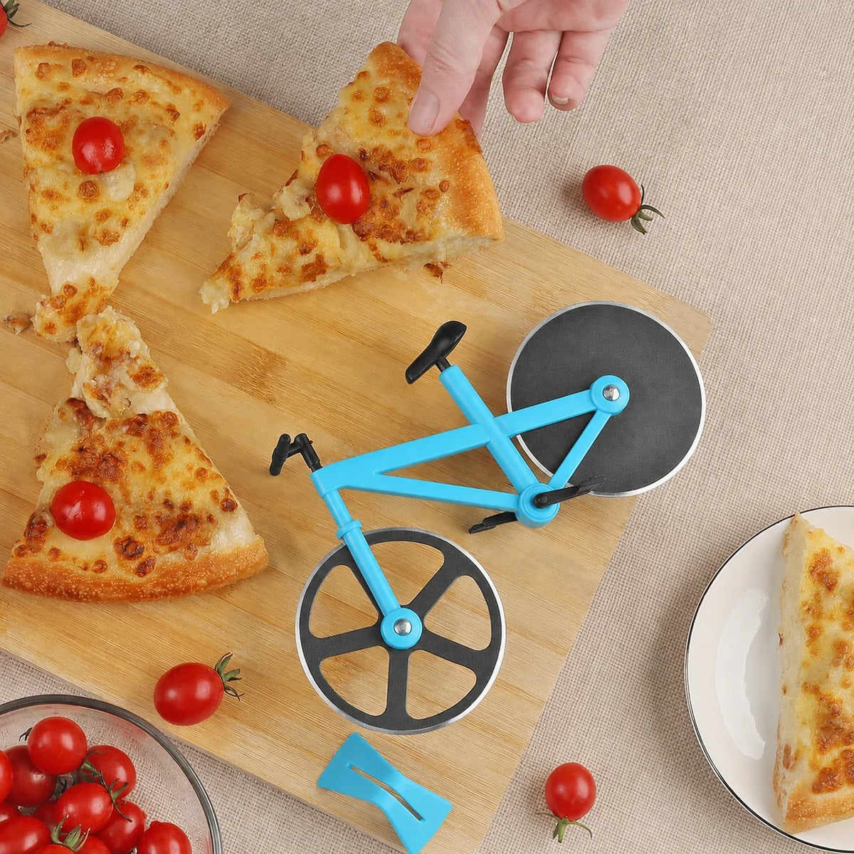 Bicycle-Shaped Pizza Cutter Stainless Steel Cutting Wheel Fun