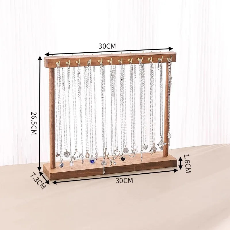 Jewelry Organizer Display Stand Solid Wood Necklace Hanging