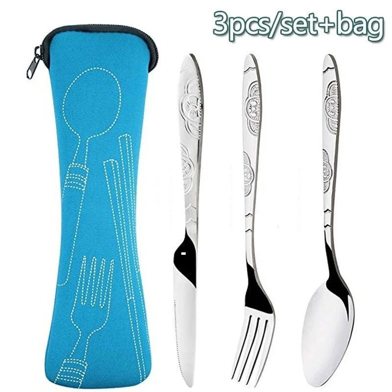 Picnic Tableware Washable Zipper Travel Cutlery Kit Case