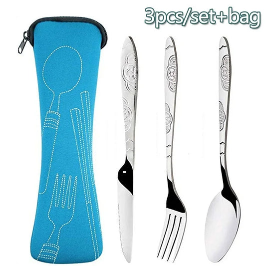Picnic Tableware Washable Zipper Travel Cutlery Kit Case