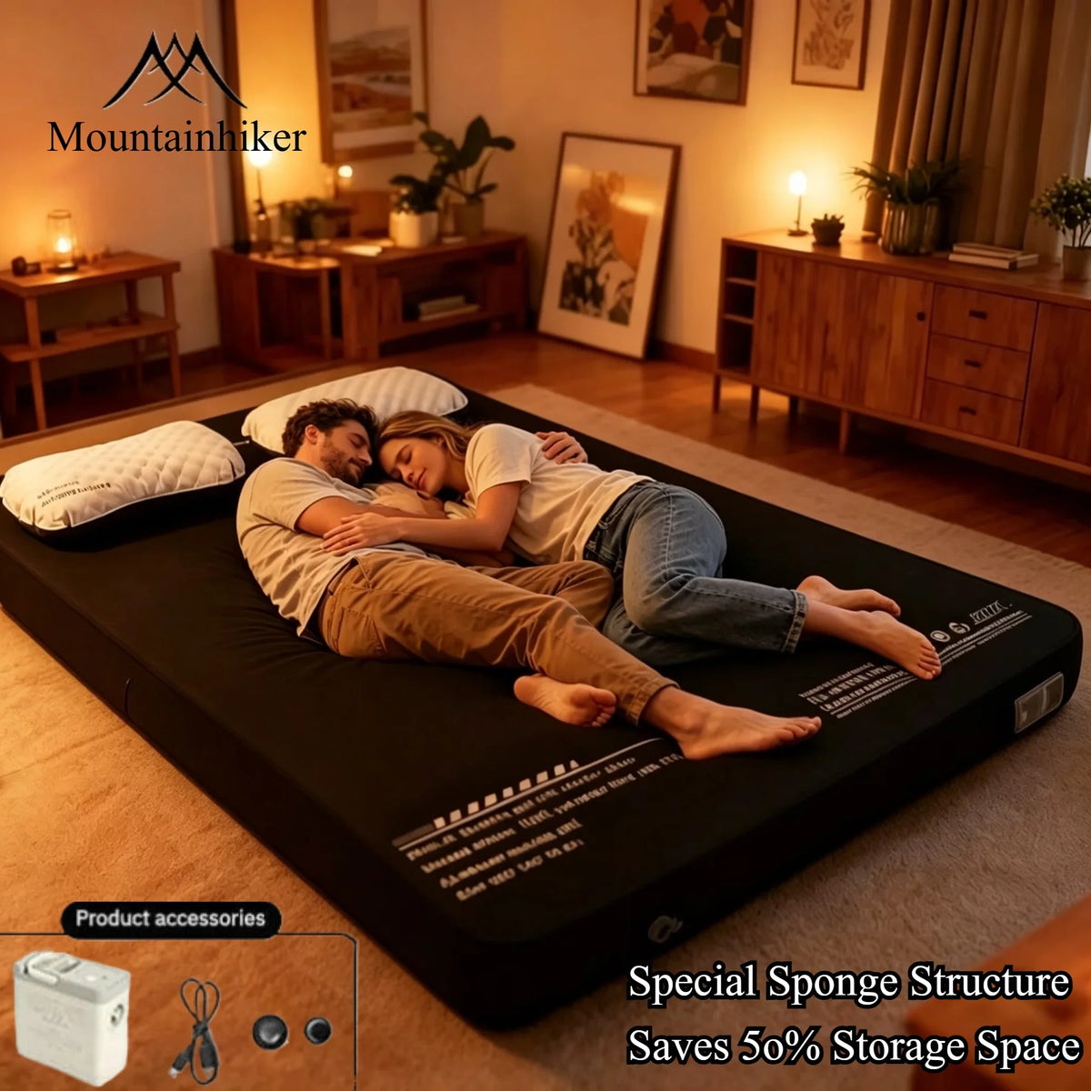 Thickened Sponge Pad Outdoor Mattress Integrated Air Pump
