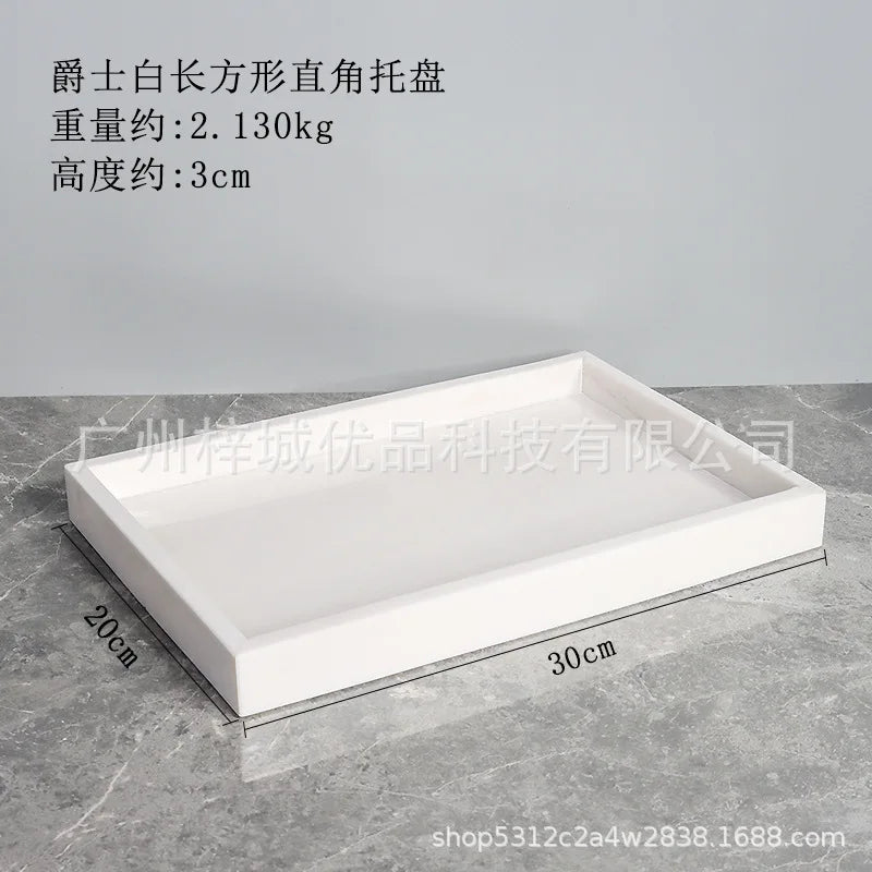 1pc White Natural Marble Bathroom Luxury Soap Dispenser