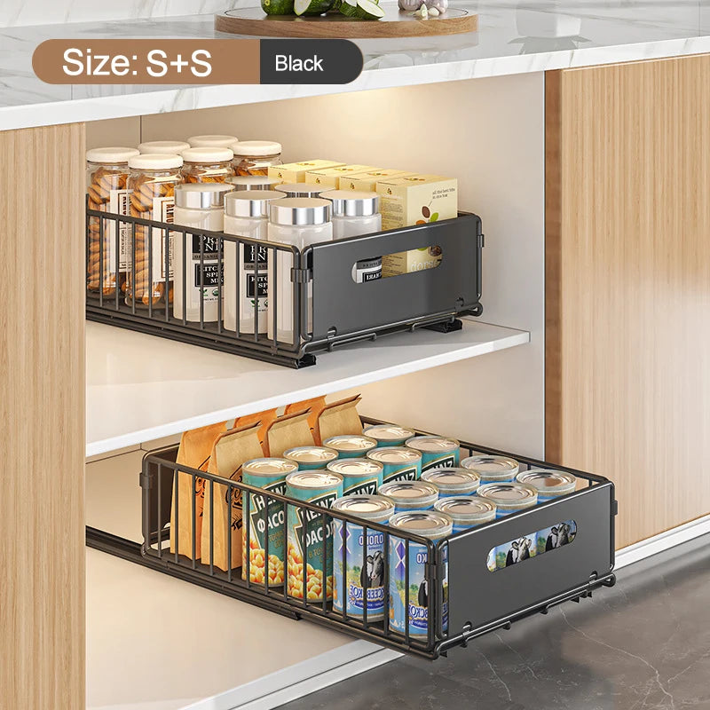 Storage Rack Pull Out Cabinet Organizer Slide Drawer
