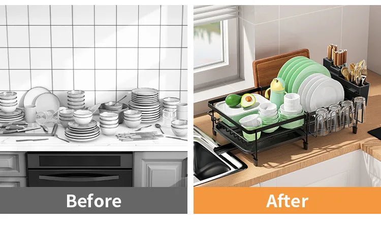Dish Drying Rack Dish Rack Drainboard Expandable Dish