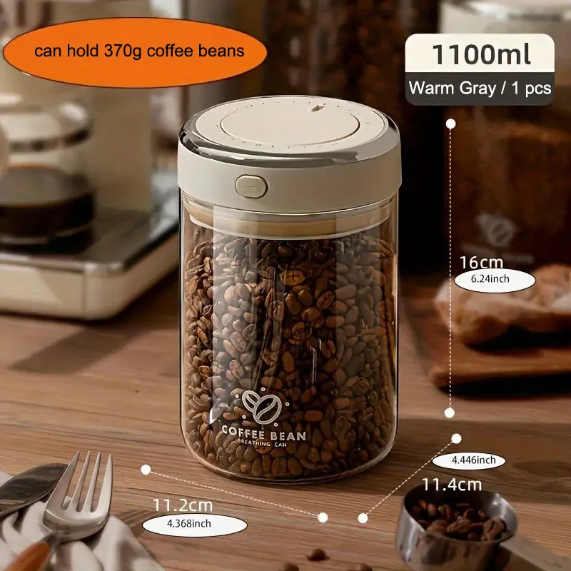 500/1100/1700 Coffee Beans Vacuum Sealed Tank Glass Food