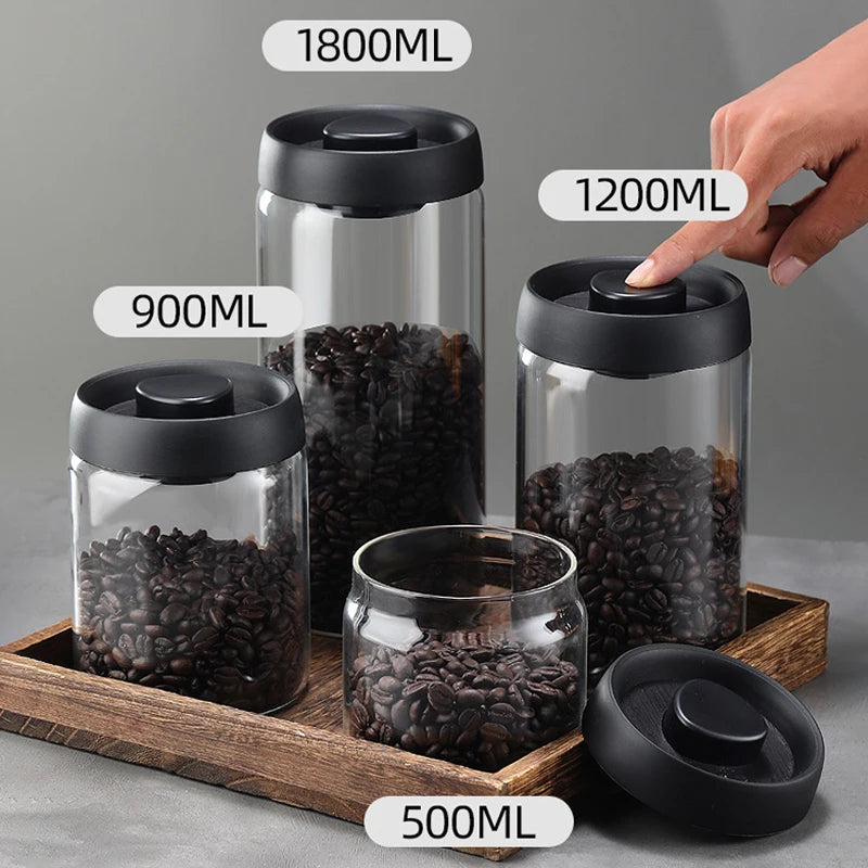 Vacuum Sealed Tank Coffee Bean Glass Sealed Jar