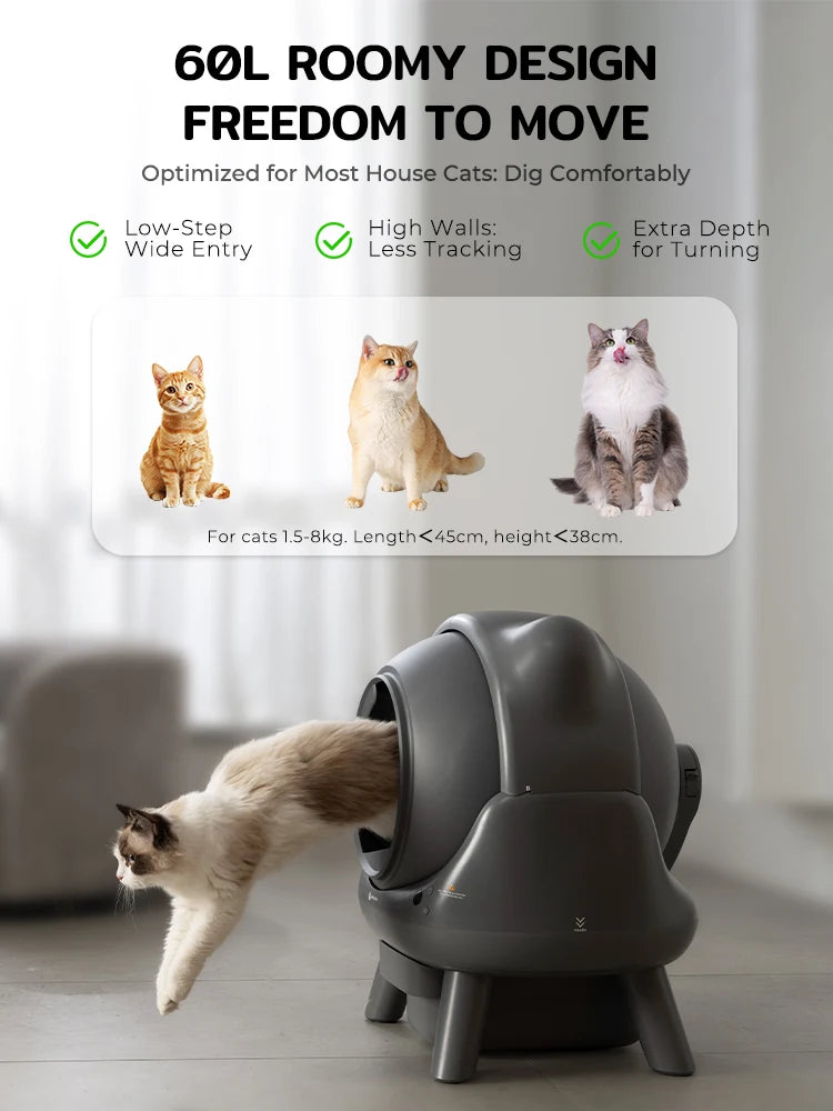 Smart Self Cleaning Automatic Cat Litter Box App