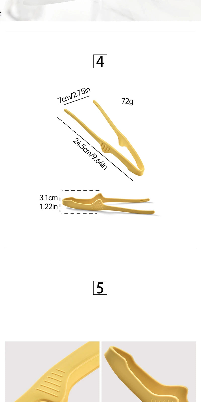1/4pcs Food Tongs Bbq Tweezer Clip Silicone Picnic