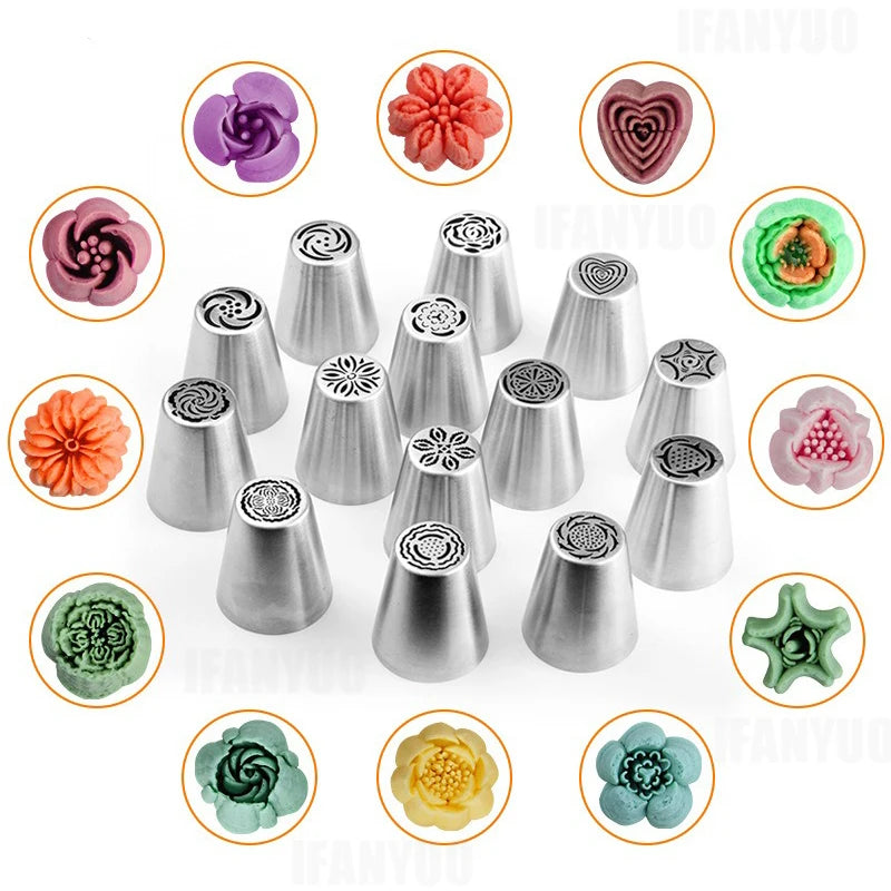 Russian Stainless Steel Piping Tips Flower Shaped Cake