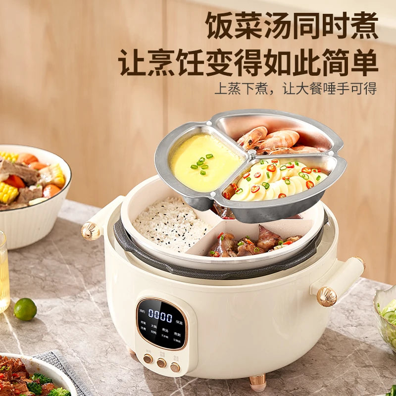 Rice Cooker Three-Compartment Inner Pot Electric Pressure Cooker