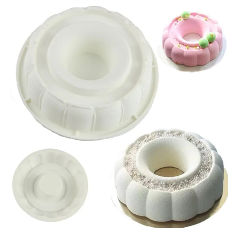 Round Flower Pastry Cake Mold Baking Tray French
