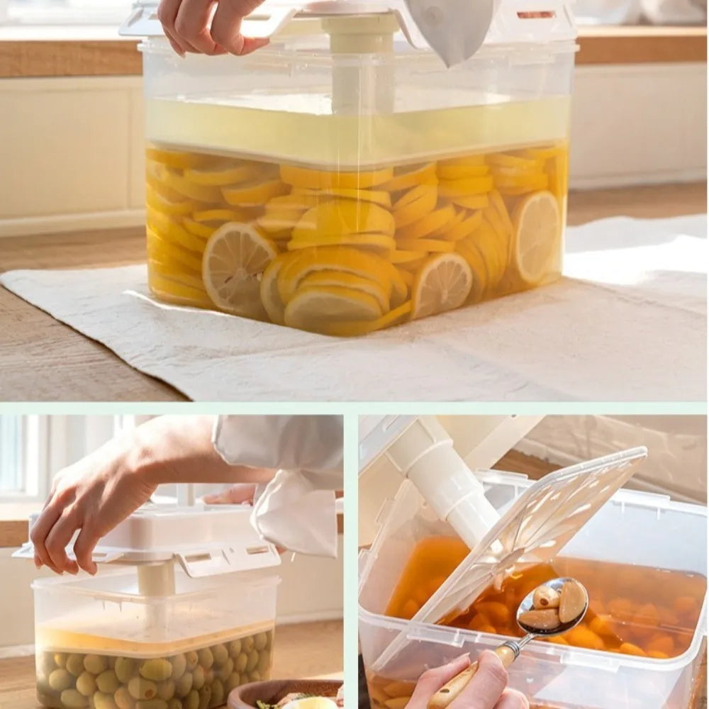 4/5l Pickle Jar Press Plate Leakproof Kimchi Container