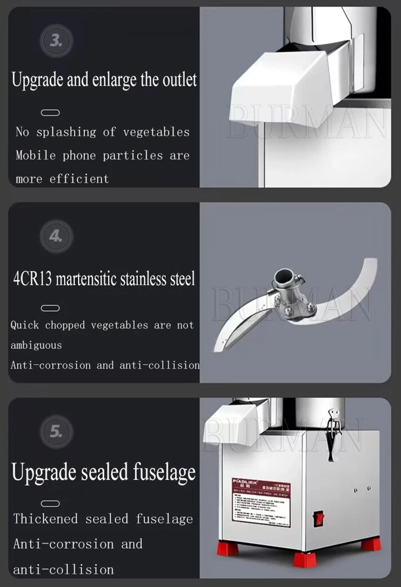750 Rpm Electric Commercial Vegetable Cutter Mincing Baozi