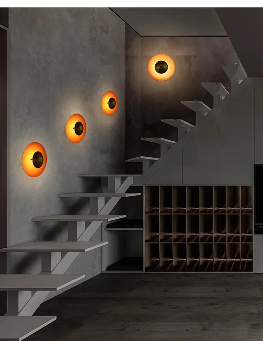 Modern Minimalist Designer Led Wall Light Dish Foyer