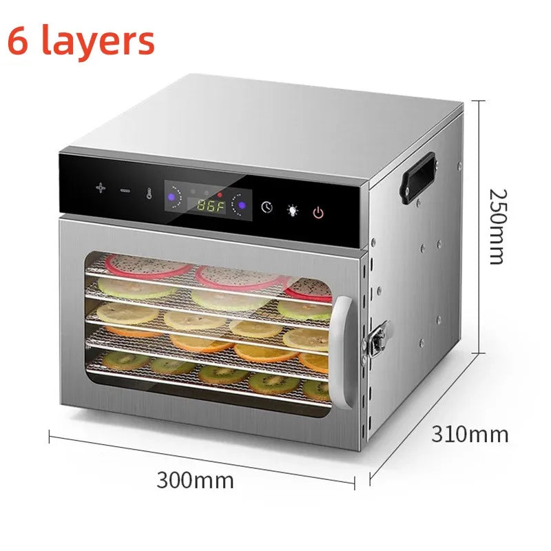 8/6 Layers Food Dehydrator Stainless Steel Fruit Vegetable
