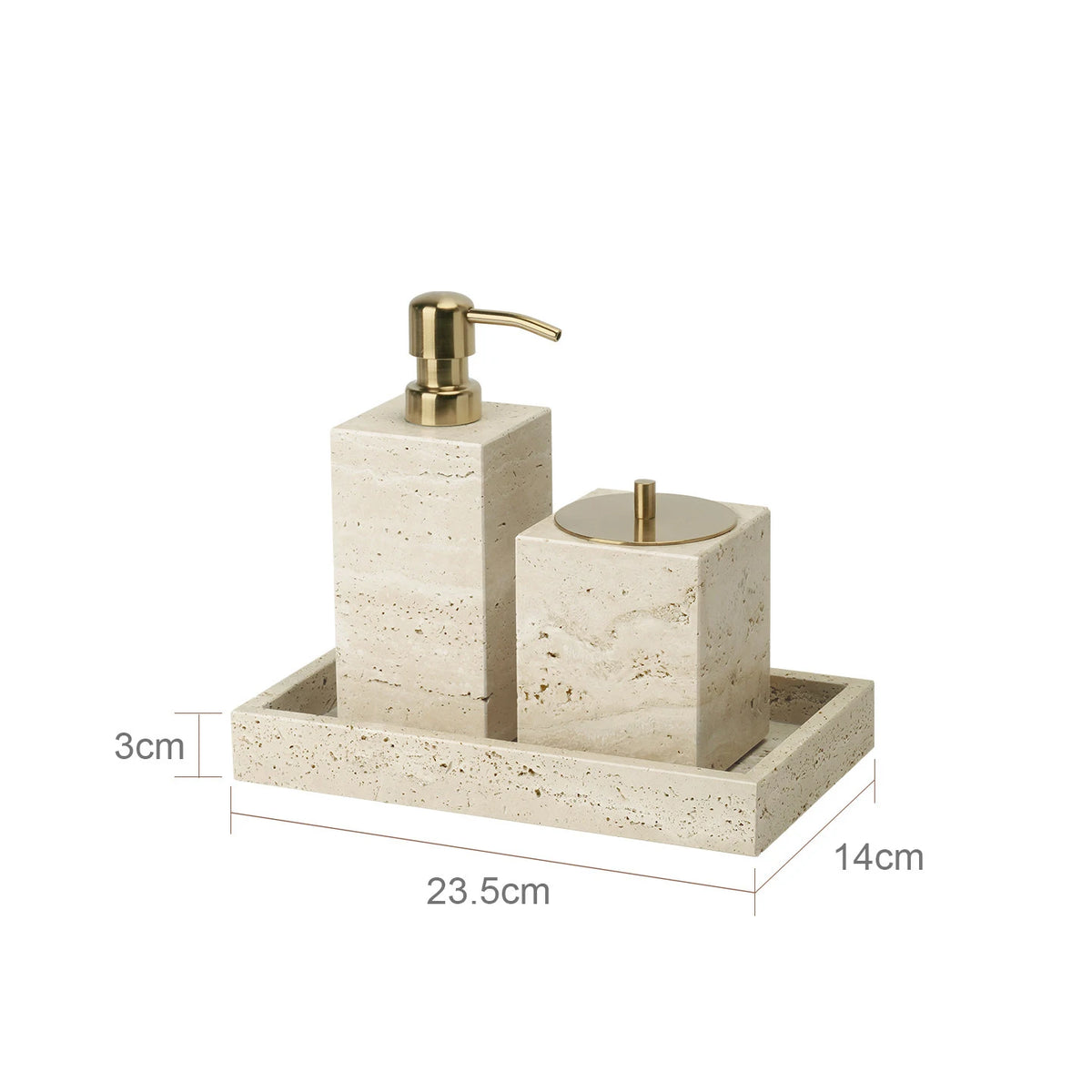 Travertine Bathroom Luxury Soap Dish Soap Dispenser Tissue