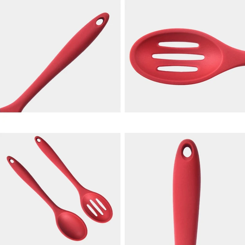 2pcs Silicone Scoop Long Handle Soup Scoop Salad
