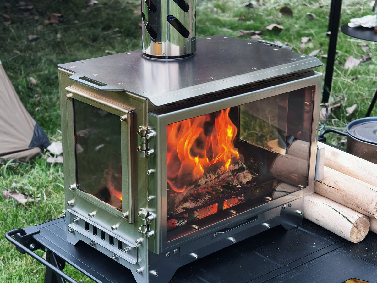 Smilodon Camping Wood Stove 430ss Smokeless Fireplace Tent