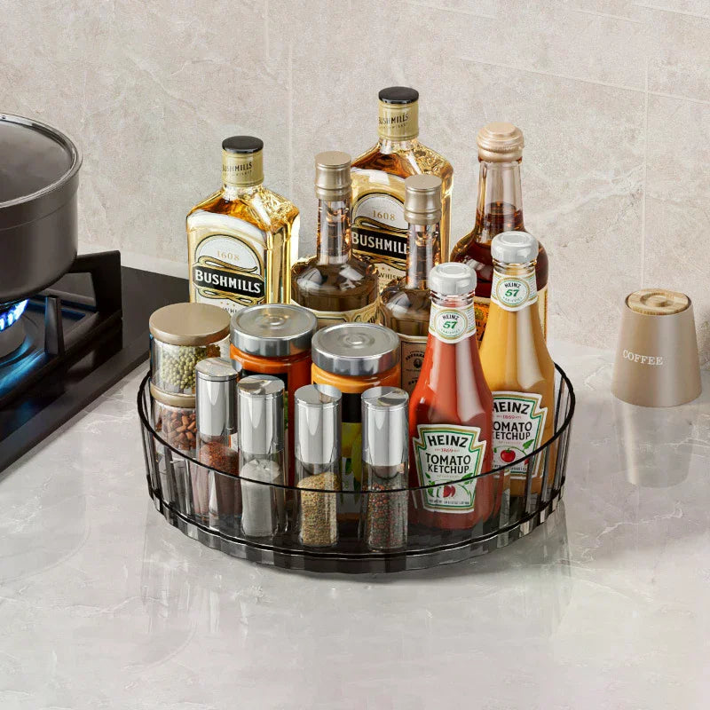 Rotating Spice Rack Kitchens Multi-Functional Storage Tray